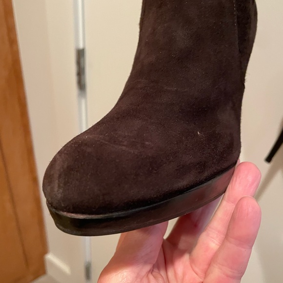 Stuart Weitzman over the knee platform boots with stacked wood heel - Picture 5 of 11